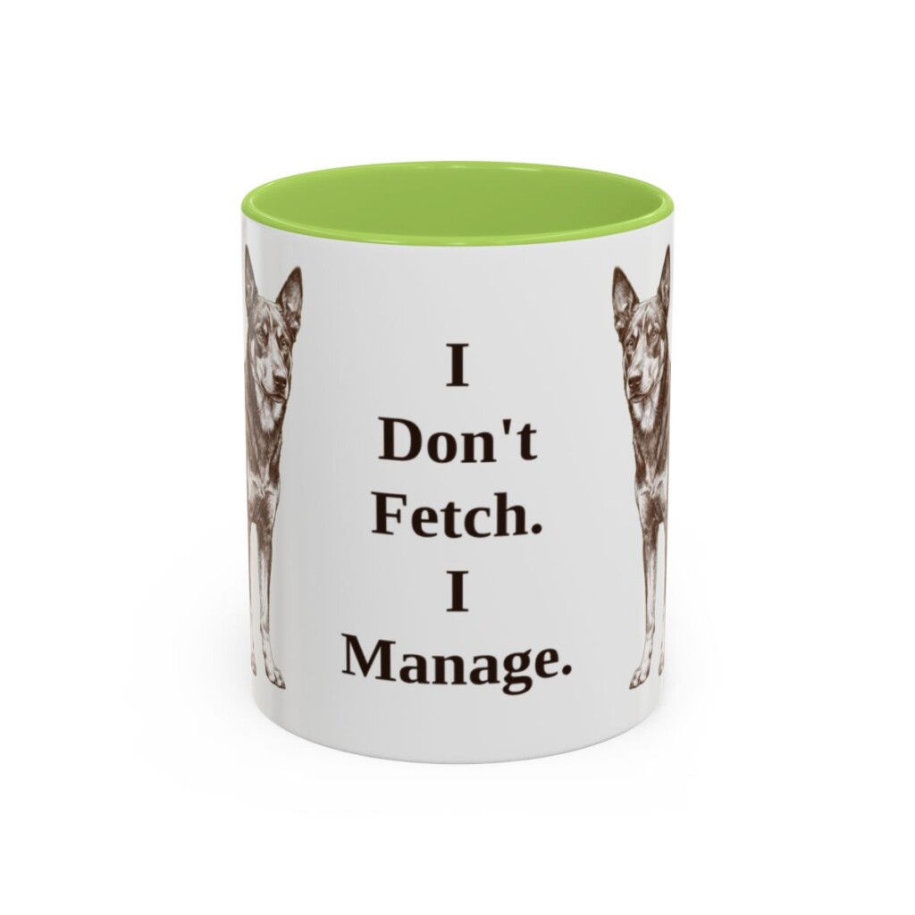 11oz Funny McNab Mug, Light Green, front view
