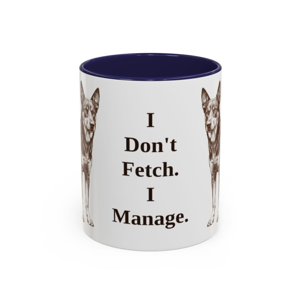 11oz Funny McNab Mug, Navy, front view