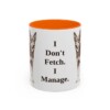 11oz Funny McNab Mug, Orange, front view