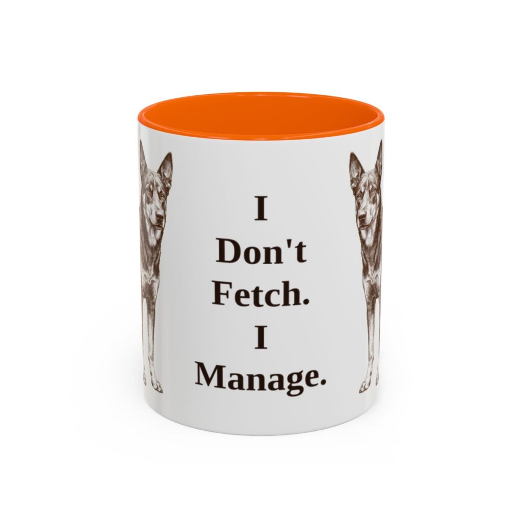 11oz Funny McNab Mug, Orange, front view