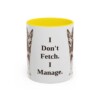 11oz Funny McNab Mug, Yellow, front view