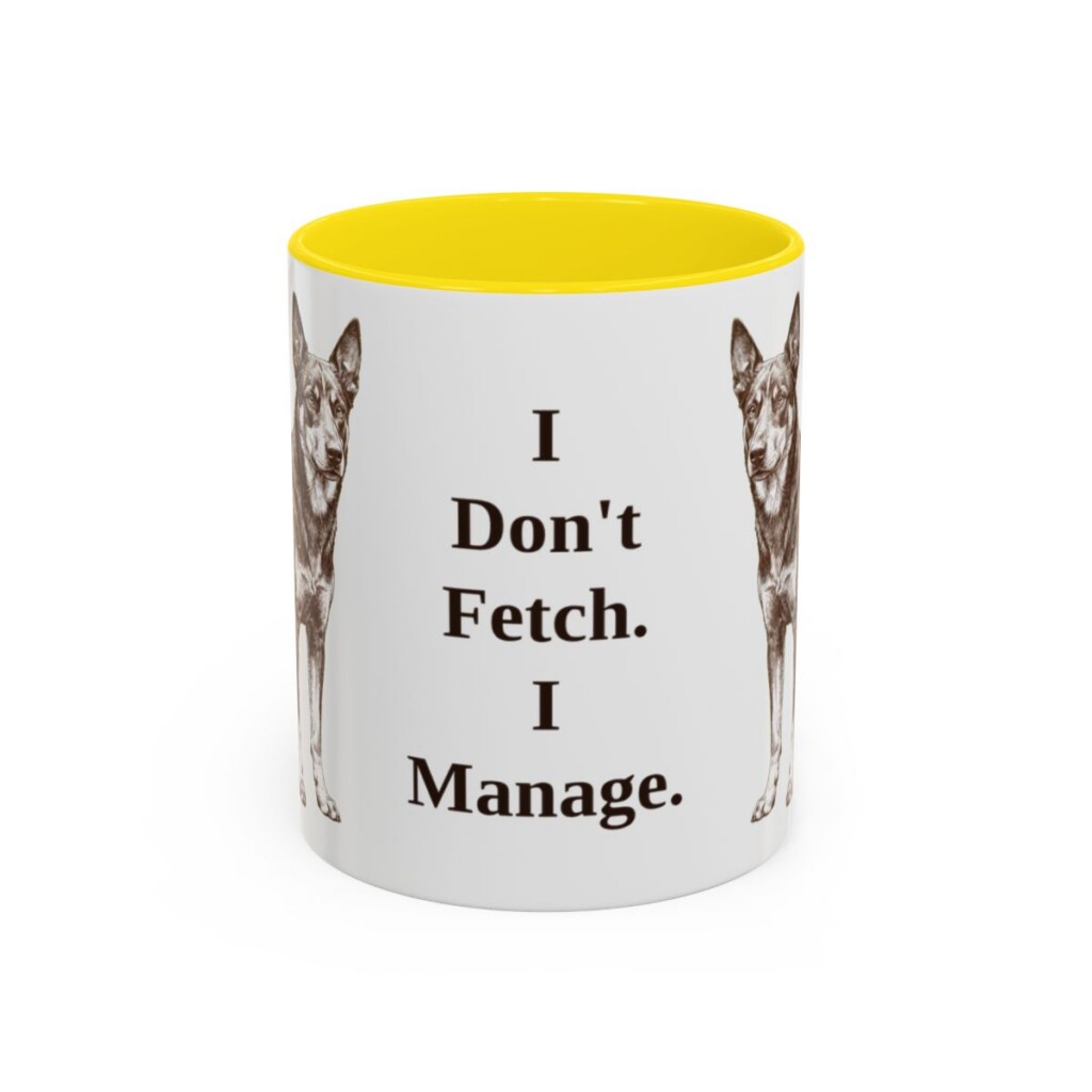 11oz Funny McNab Mug, Yellow, front view