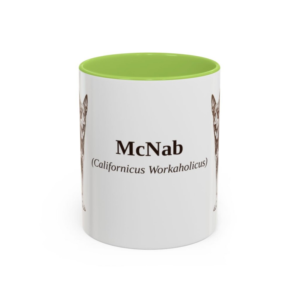 11oz McNab Latin Mug, Light Green, front view