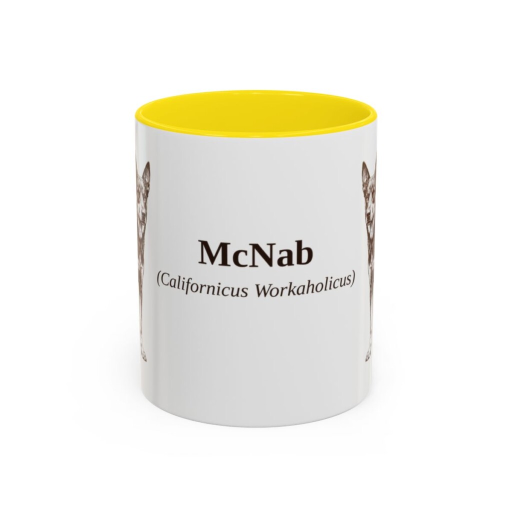 11oz McNab Latin Mug, Yellow, front view