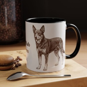 11oz McNab Dog Mom Mug, Black, lifestyle photo
