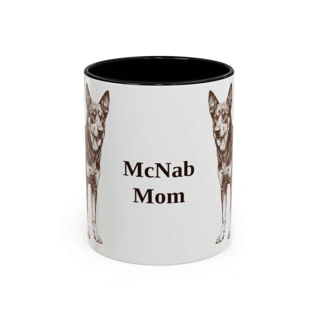 11oz McNab Dog Mom Mug, Black, front view