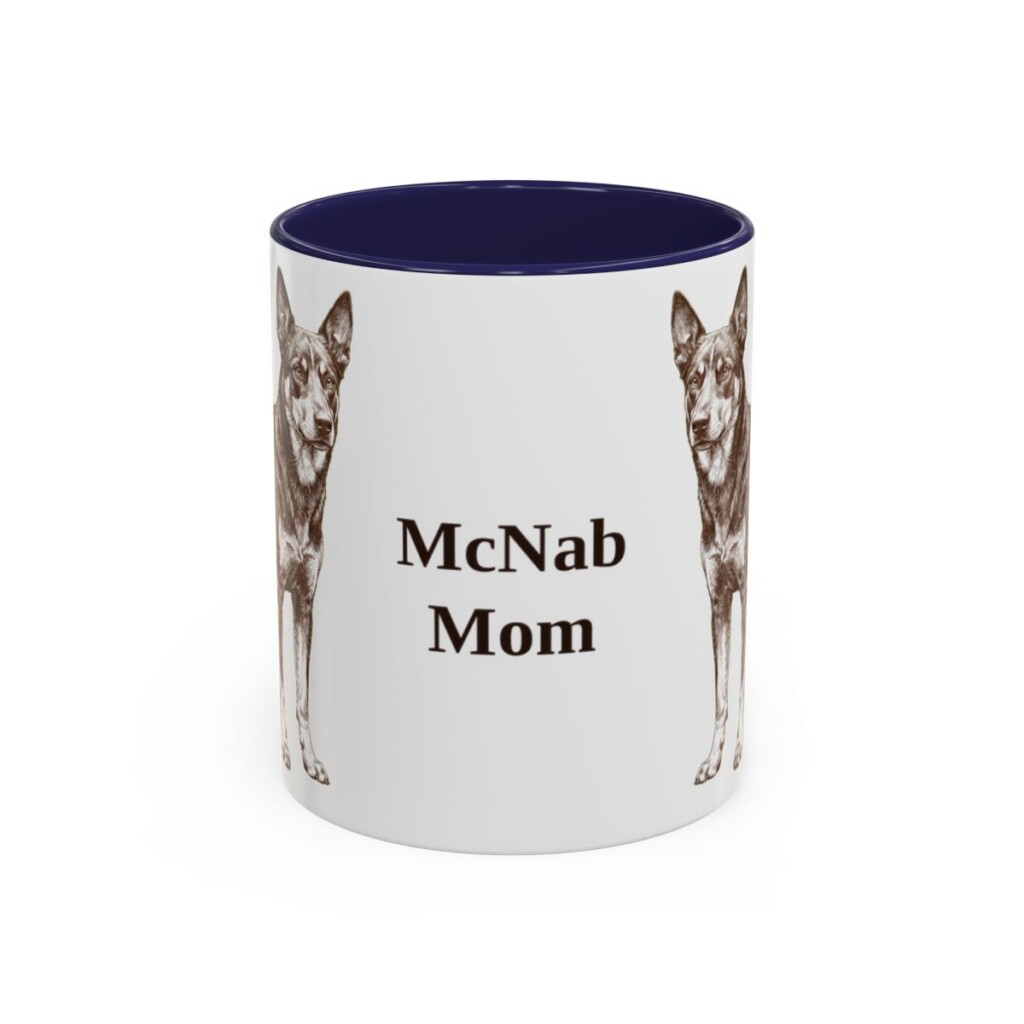 11oz McNab Dog Mom Mug, Navy, front view