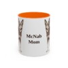 11oz McNab Dog Mom Mug, Orange, front view