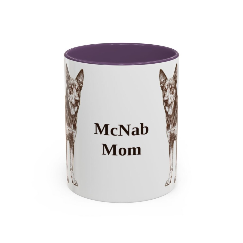 11oz McNab Dog Mom Mug, Purple, front view