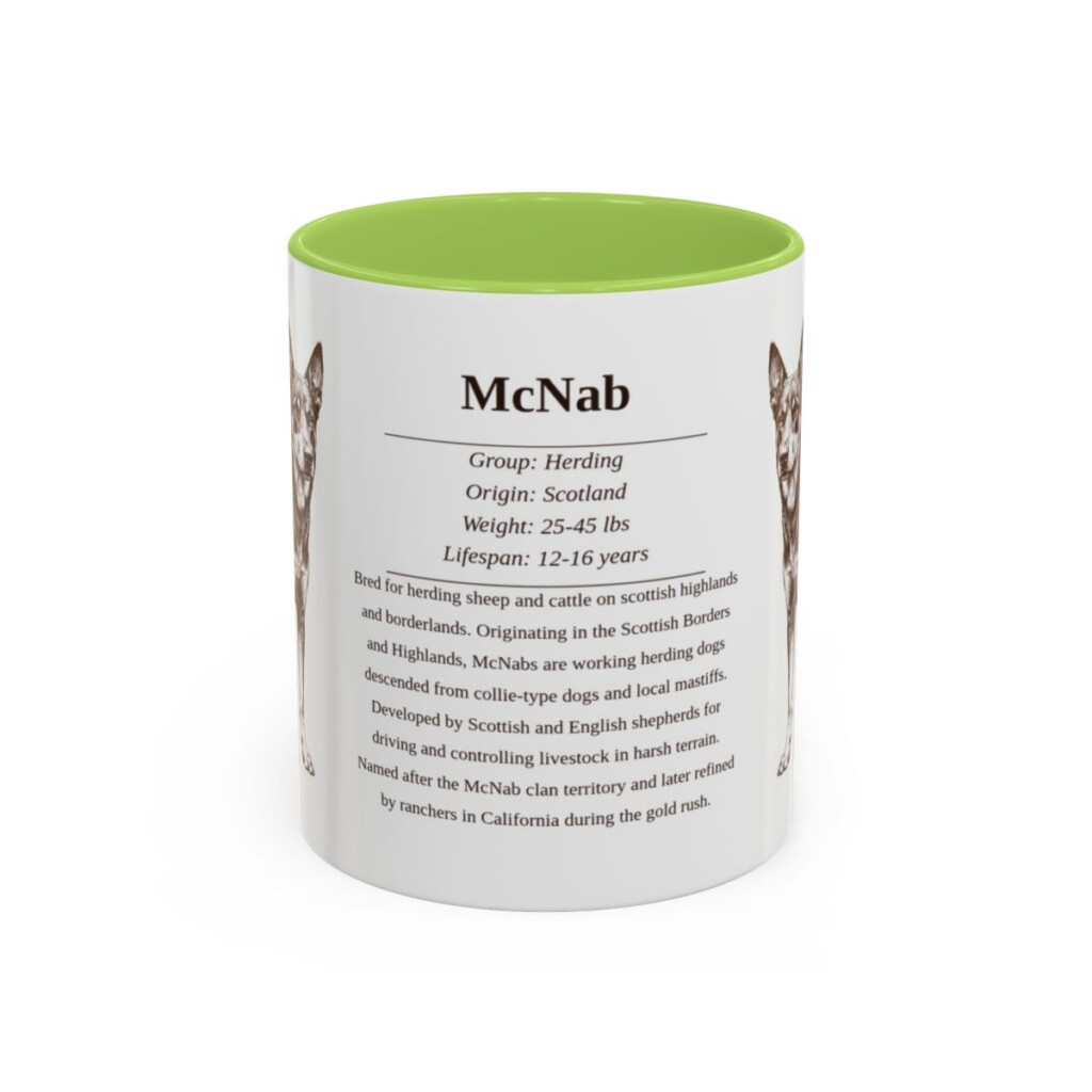 11oz McNab Mug, Light Green, front view