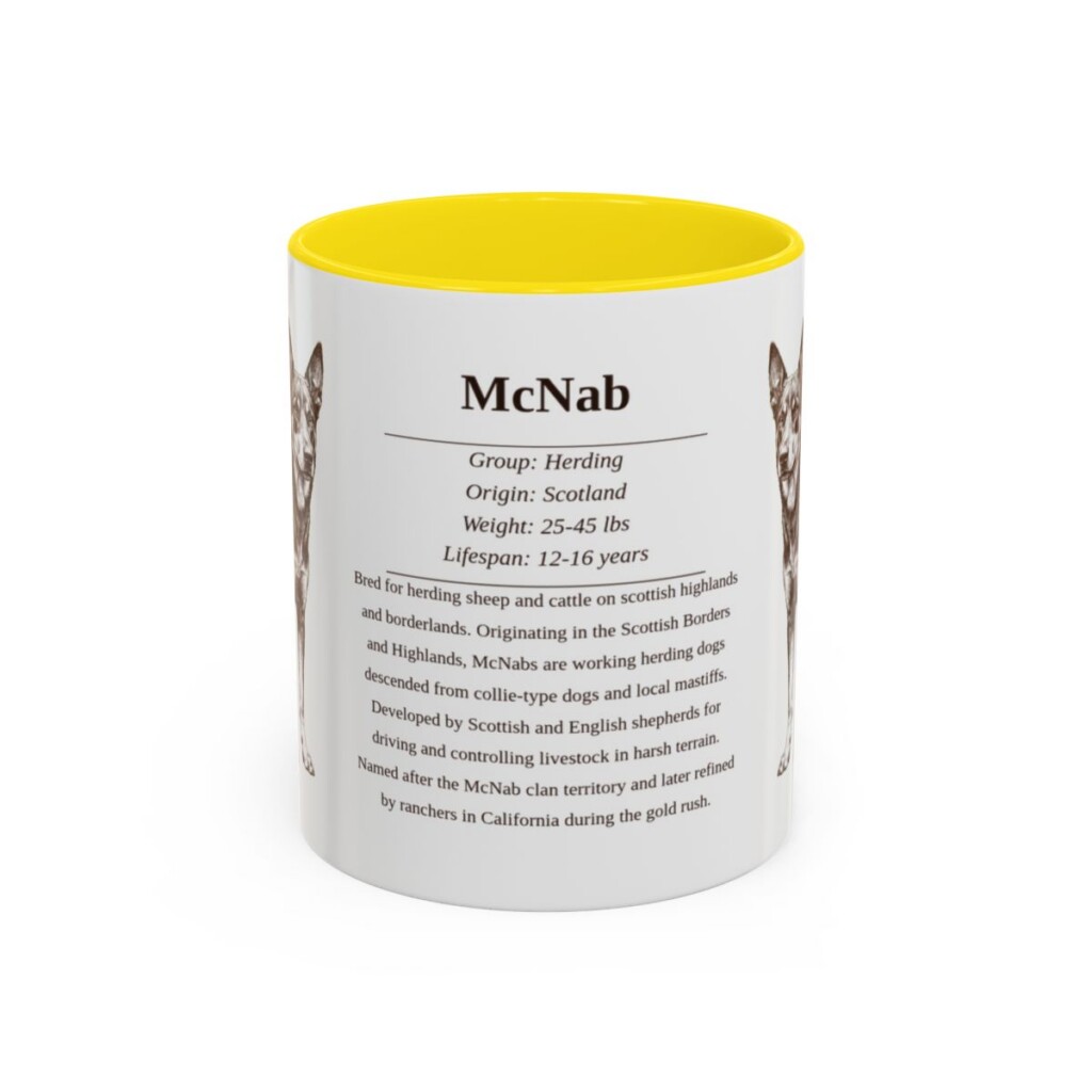 11oz McNab Mug, Yellow, front view