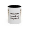 11oz Miniature American Shepherd Mug, Black, front view