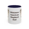 11oz Miniature American Shepherd Dog Dad Mug, Navy, front view