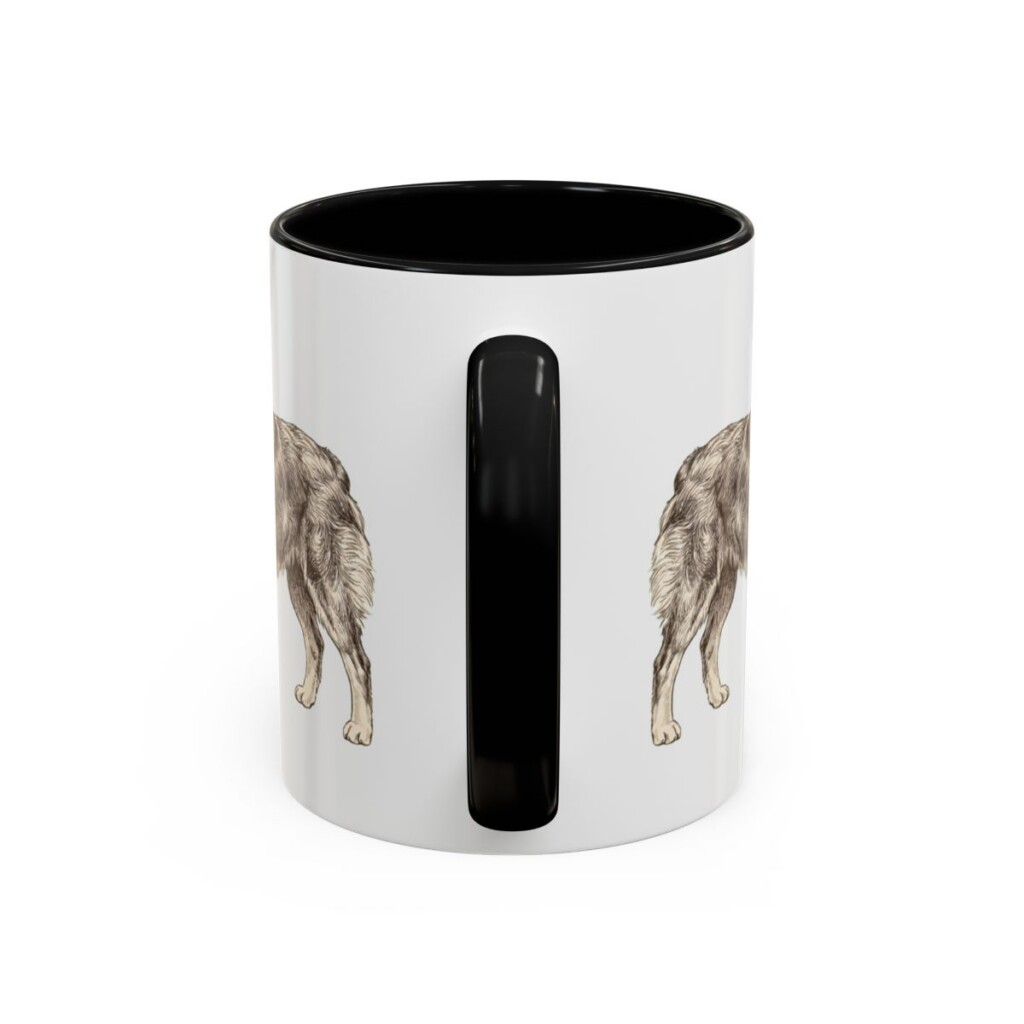 11oz Funny Miniature American Shepherd Mug, Black, back view