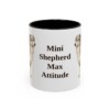 11oz Funny Miniature American Shepherd Mug, Black, front view