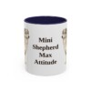 11oz Funny Miniature American Shepherd Mug, Navy, front view