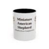 11oz Miniature American Shepherd Latin Mug, Black, front view