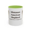 11oz Miniature American Shepherd Latin Mug, Light Green, front view
