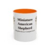 11oz Miniature American Shepherd Latin Mug, Orange, front view