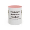 11oz Miniature American Shepherd Latin Mug, Pink, front view