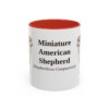 11oz Miniature American Shepherd Latin Mug, Red, front view