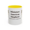 11oz Miniature American Shepherd Latin Mug, Yellow, front view
