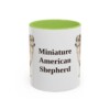 11oz Miniature American Shepherd Mug, Light Green, front view