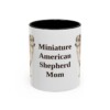 11oz Miniature American Shepherd Dog Mom Mug, Black, front view
