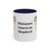 11oz Miniature American Shepherd Mug, Navy, front view