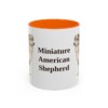11oz Miniature American Shepherd Mug, Orange, front view