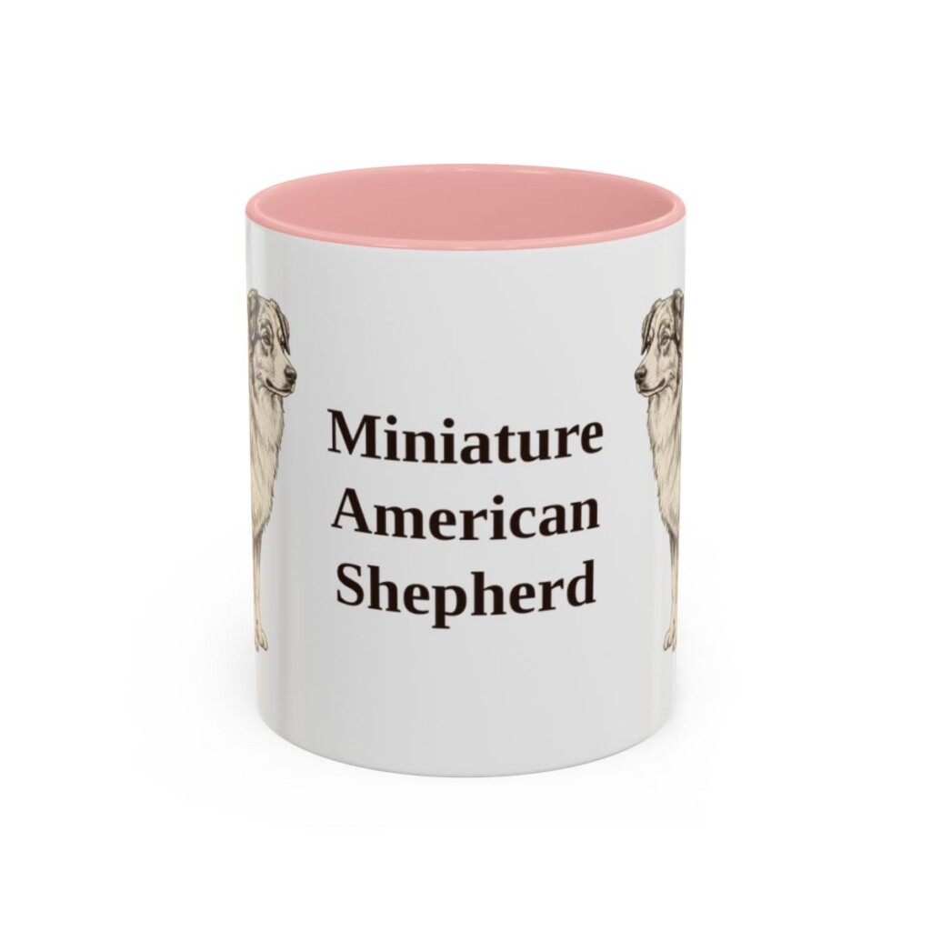 11oz Miniature American Shepherd Mug, Pink, front view