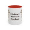 11oz Miniature American Shepherd Mug, Red, front view