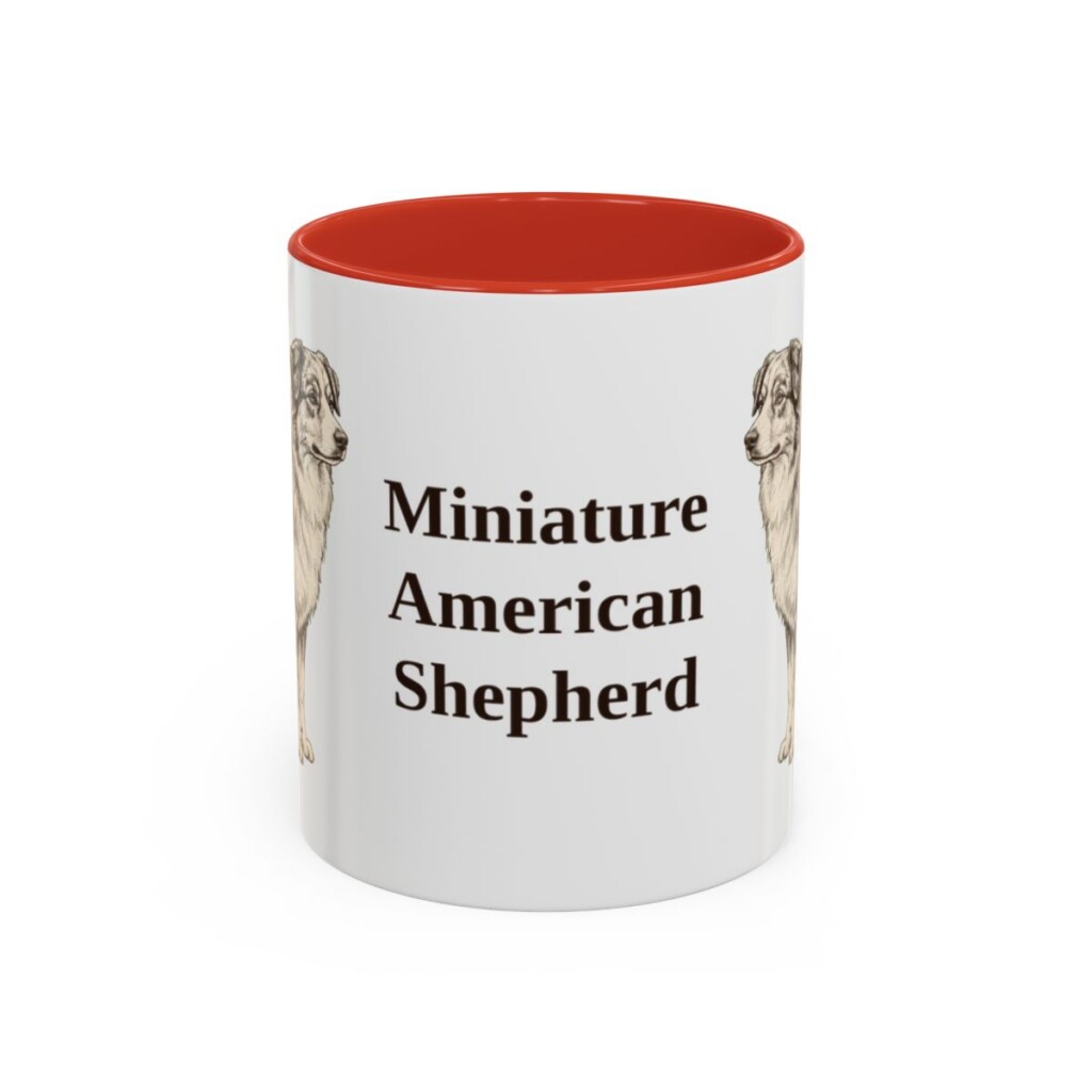 11oz Miniature American Shepherd Mug, Red, front view