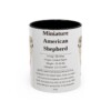 11oz Miniature American Shepherd Mug, Black, front view