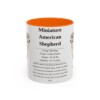 11oz Miniature American Shepherd Mug, Orange, front view