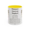 11oz Miniature American Shepherd Mug, Yellow, front view