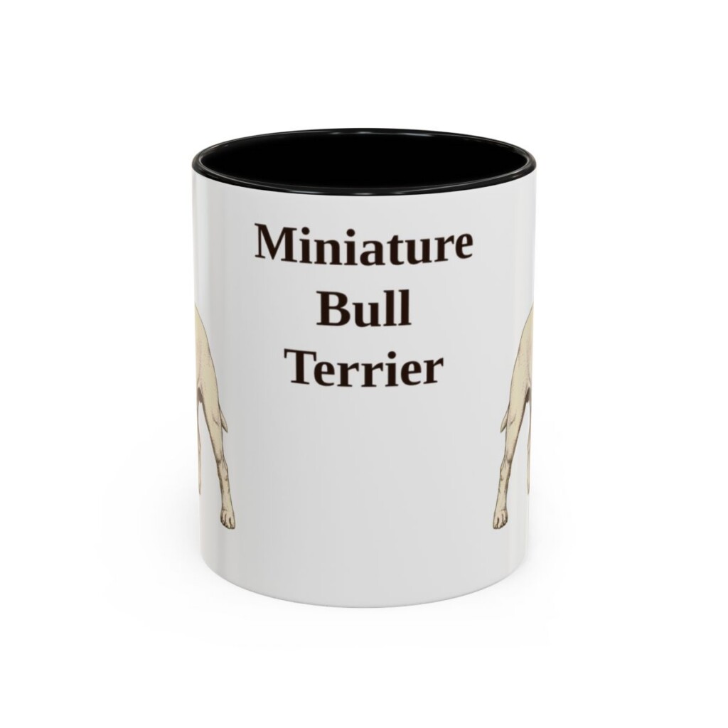 11oz Miniature Bull Terrier Mug, Black, front view