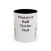 11oz Miniature Bull Terrier Dog Dad Mug, Black, front view