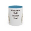 11oz Miniature Bull Terrier Dog Dad Mug, Light Blue, front view
