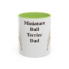 11oz Miniature Bull Terrier Dog Dad Mug, Light Green, front view