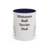 11oz Miniature Bull Terrier Dog Dad Mug, Navy, front view