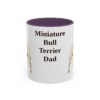 11oz Miniature Bull Terrier Dog Dad Mug, Purple, front view