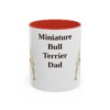 11oz Miniature Bull Terrier Dog Dad Mug, Red, front view