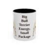 11oz Funny Miniature Bull Terrier Mug, Black, front view