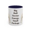 11oz Funny Miniature Bull Terrier Mug, Navy, front view