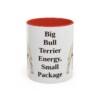 11oz Funny Miniature Bull Terrier Mug, Red, front view
