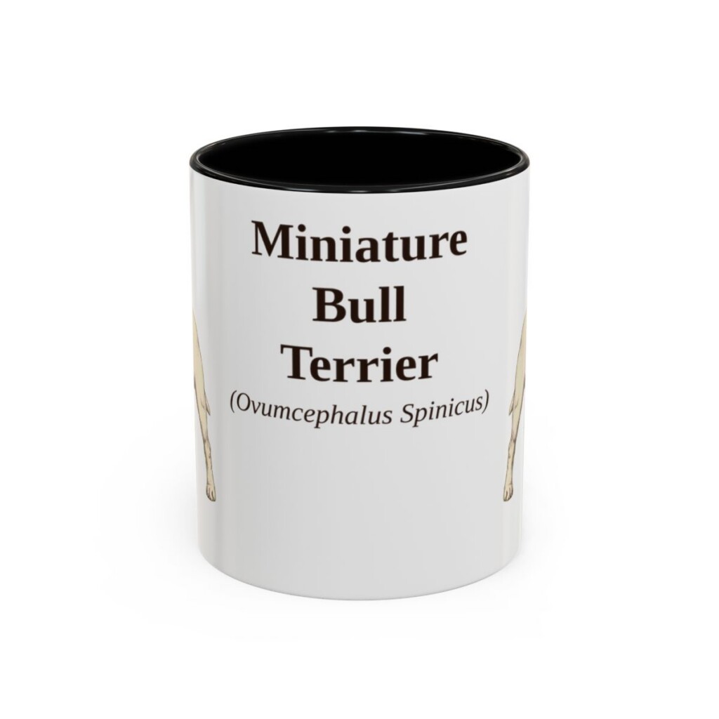 11oz-miniature-bull-terrier-mug-latin-black-front 11oz Miniature Bull Terrier Latin Mug, Black, front view