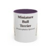 11oz-miniature-bull-terrier-mug-latin-purple 11oz Miniature Bull Terrier Latin Mug, Purple, front view