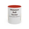 11oz-miniature-bull-terrier-mug-latin-red 11oz Miniature Bull Terrier Latin Mug, Red, front view