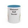 11oz Miniature Bull Terrier Mug, Light Blue, front view
